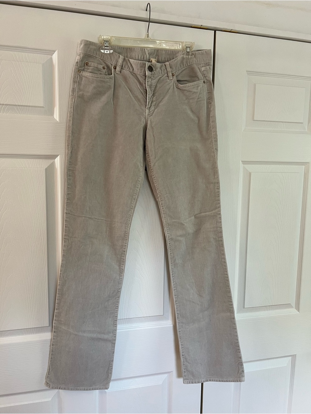 J. Crew Women's straight leg corduroy pants in Light Gray